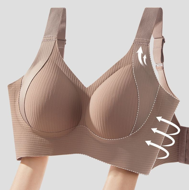 Breathable Seamless Full Cup Supportive Bra Large Size Champagne thumbnail 2