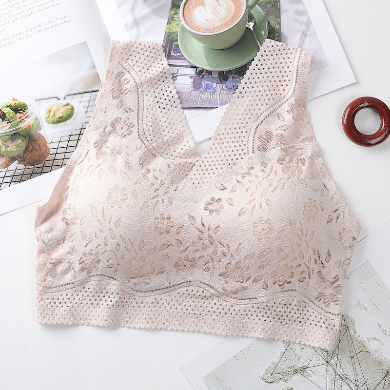 Large Size Seamless Wireless Push Up Bra Tank Top with Integrated Cups thumbnail 3
