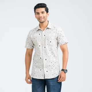 Men’s Beige Casual Cotton Shirt thumbnail 1
