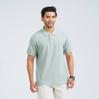 Men’s Green Cotton Polo thumbnail 1