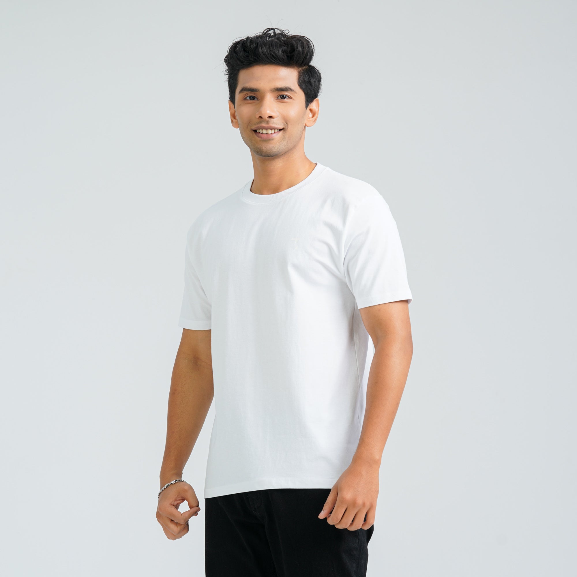 Men's White Cotton T-Shirt thumbnail 3
