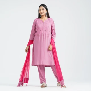 Women’s Floral Viscose Three Piece Set thumbnail 1
