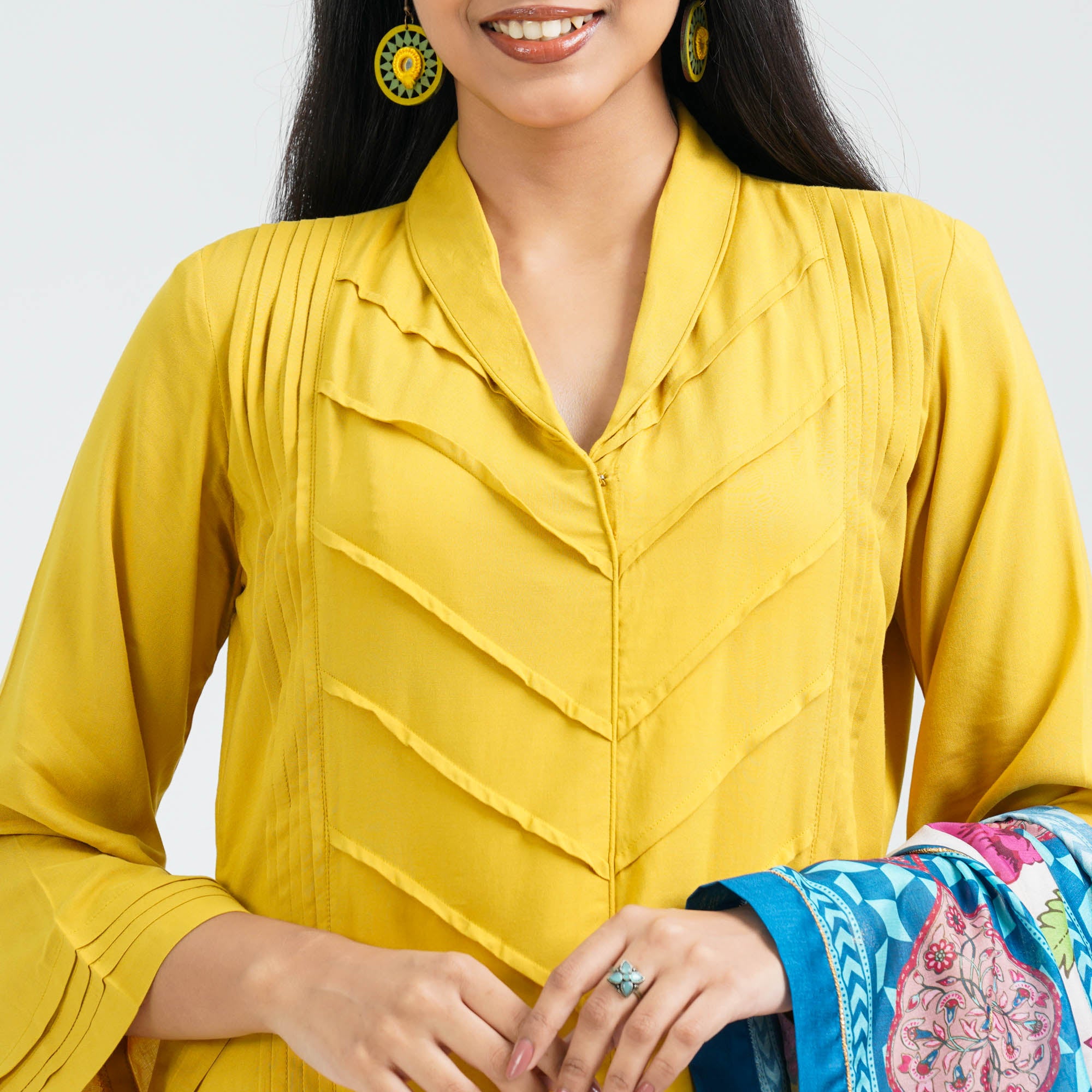 Women’s Mustard Viscose Three Piece Set thumbnail 2