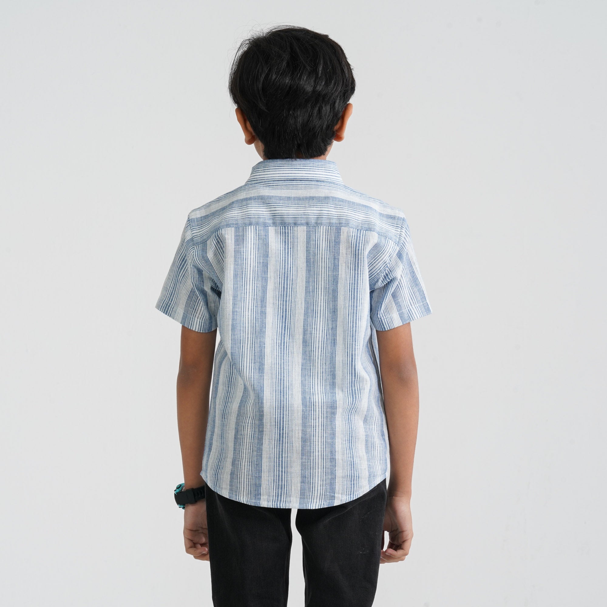 Baby Boy's White & Blue Cotton Shirt thumbnail 3