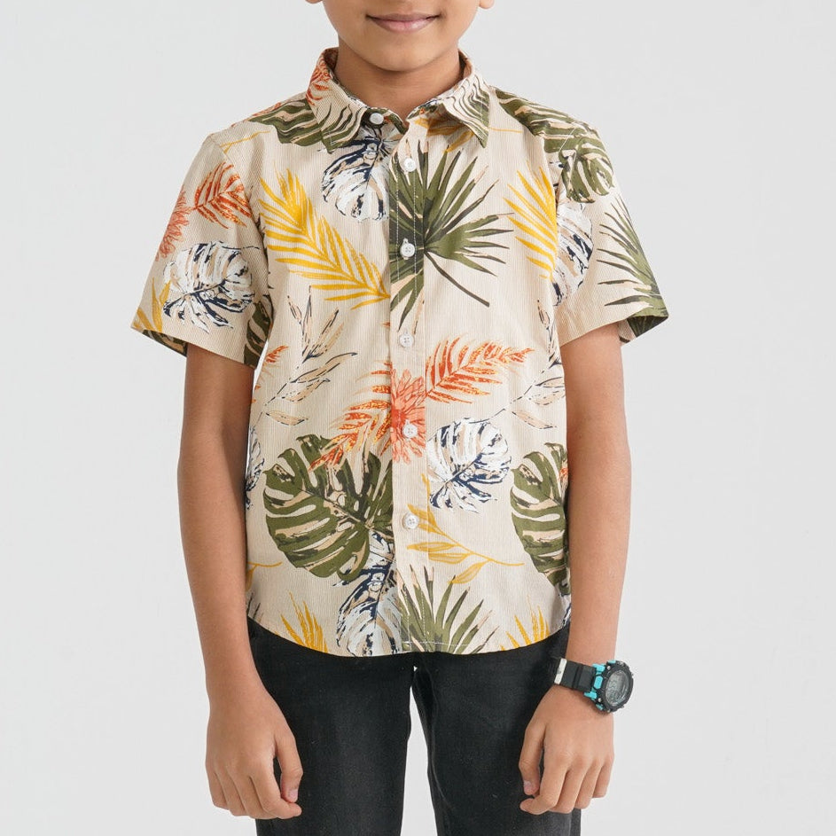 Baby Boy's Green Cotton Shirt thumbnail 2