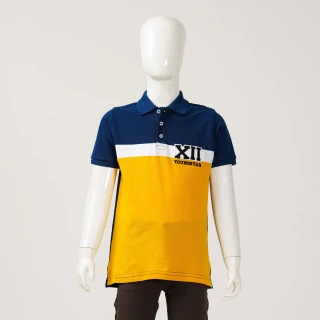 Boys Navy & Mustard Polo thumbnail 1