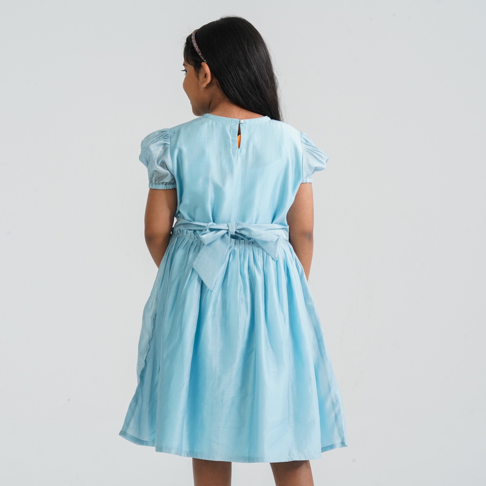 Girls Sky Shine Cotton Frock thumbnail 4