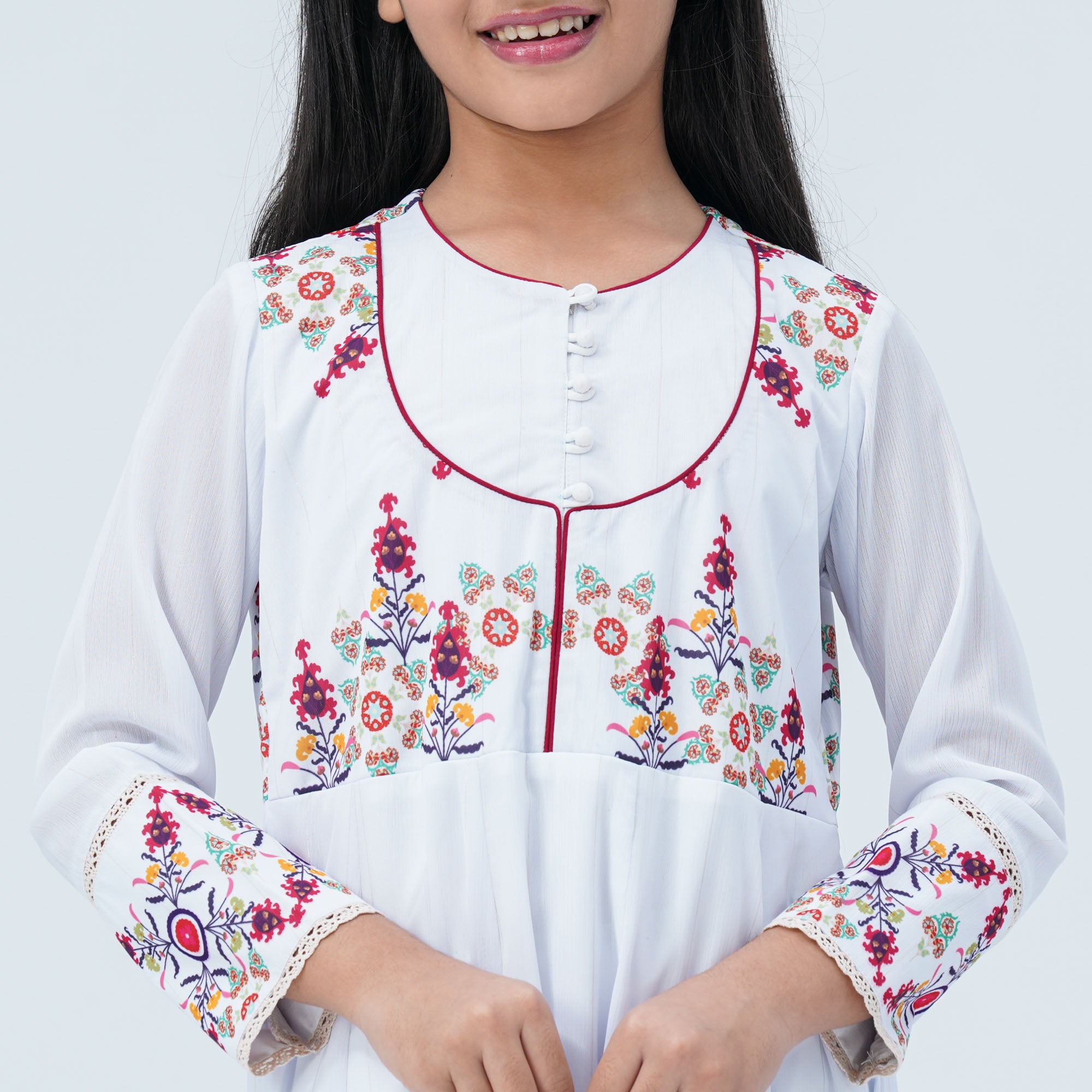 Girl's Floral Georgette Three Piece Set thumbnail 2