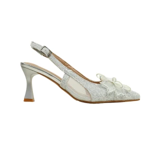 VIBRANT WOMEN SILVER SLING BACK HEEL thumbnail 1